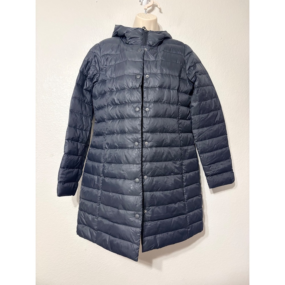 Tommy Hilfiger Womens Black Packable Down Puffer Coat Hooded Jacket Small
